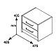 Κομοδίνο Olympus Pakoworld Με 2 Συρτάρια Χρώμα Castillo-Toro 47,5X40,5X40,5Εκ