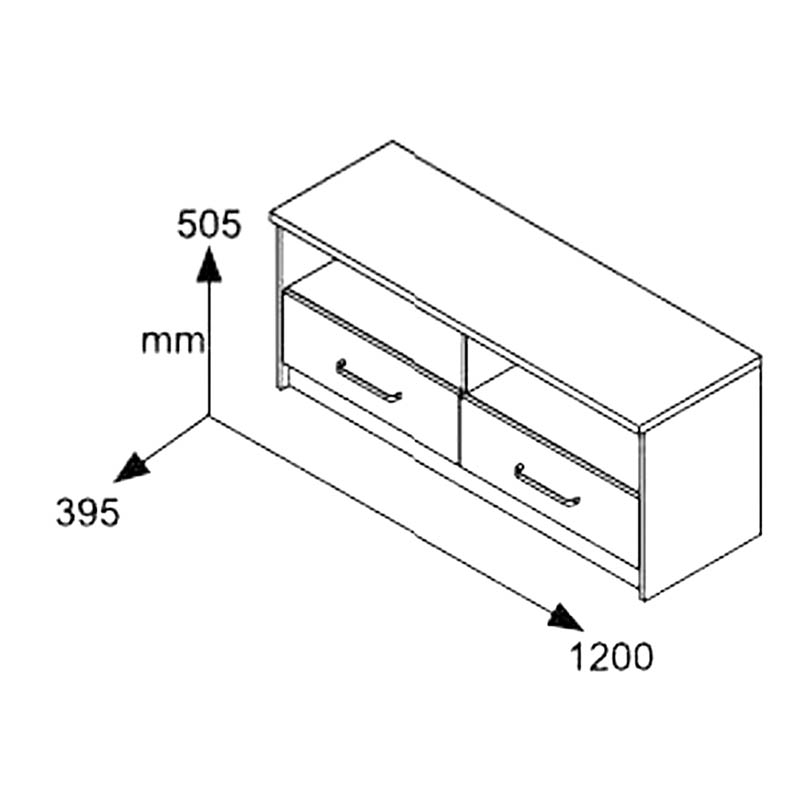 Έπιπλο Τηλεόρασης Olympus Pakoworld Χρώμα Castillo-Toro 120X39,5X50Εκ