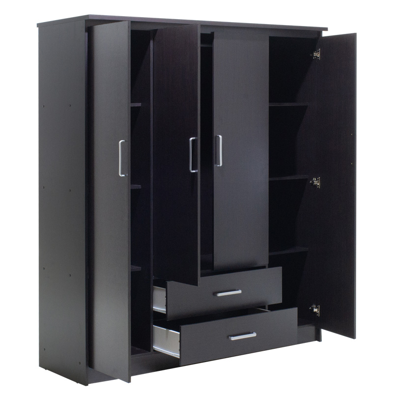 Ντουλάπα Ρούχων Τετράφυλλη Olympus Pakoworld Χρώμα Wenge 159X57X183Εκ Ντουλάπα Ρούχων Τετράφυλλη Olympus Pakoworld Χρώμα Wenge 159X57X183Εκ