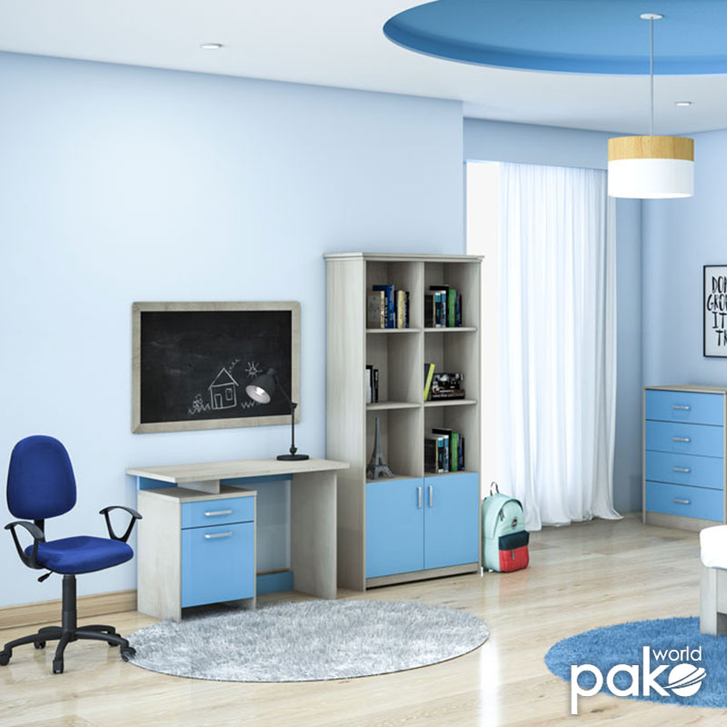 Βιβλιοθήκη Παιδική Σύνθετη Looney Pakoworld Χρώμα Castillo-Μπλε 80,5X36,5X183,5Εκ