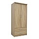 Ντουλάπα Ρούχων Δίφυλλη Olympus Pakoworld Σε Sonoma Απόχρωση 81X57X183Εκ