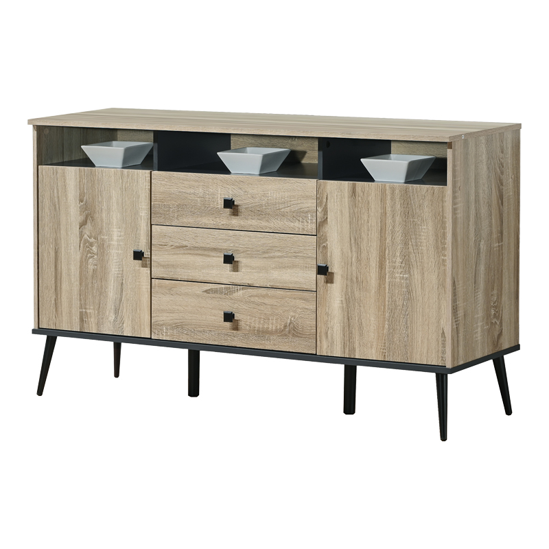 Μπουφές Zezan Pakoworld Σε Sonoma-Ανθρακί Απόχρωση 140.5X41.5X80Εκ