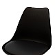 Καρέκλα Caron Pakoworld Pp Μαύρο-Φυσικό Πόδι