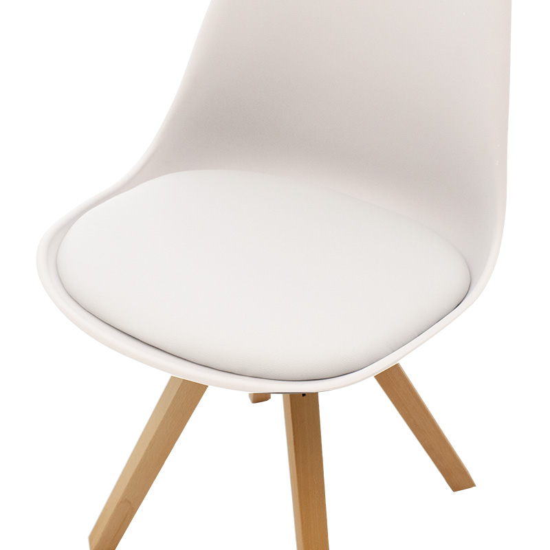Καρέκλα Caron Pakoworld Pp Λευκό-Φυσικό Πόδι