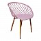 Καρέκλα Ezra I Pakoworld Pp Ροζ-Φυσικό Πόδι