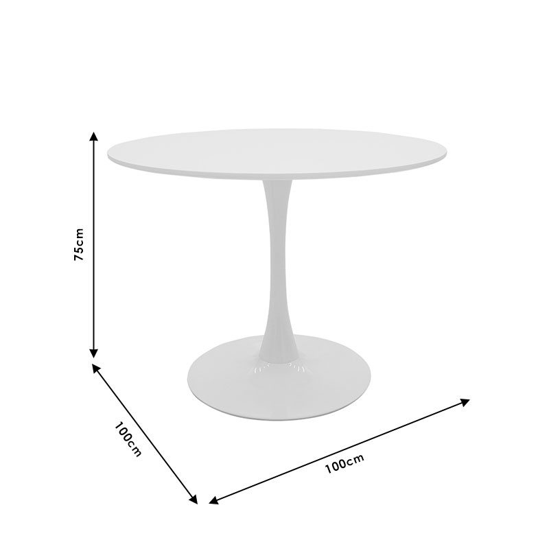 Τραπέζι Balou Pakoworld Mdf Λευκό Φ100X75Εκ