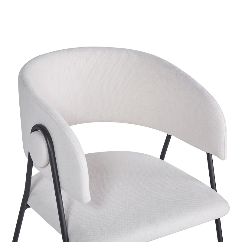 Πολυθρόνα Rachele I Pakoworld Μπεζ Ύφασμα-Πόδι Μαύρο Μέταλλο 52X65X79Εκ