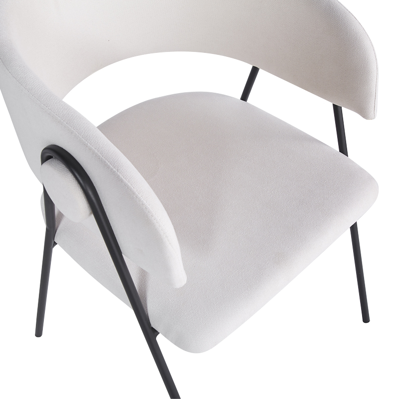 Πολυθρόνα Rachele I Pakoworld Μπεζ Ύφασμα-Πόδι Μαύρο Μέταλλο 52X65X79Εκ