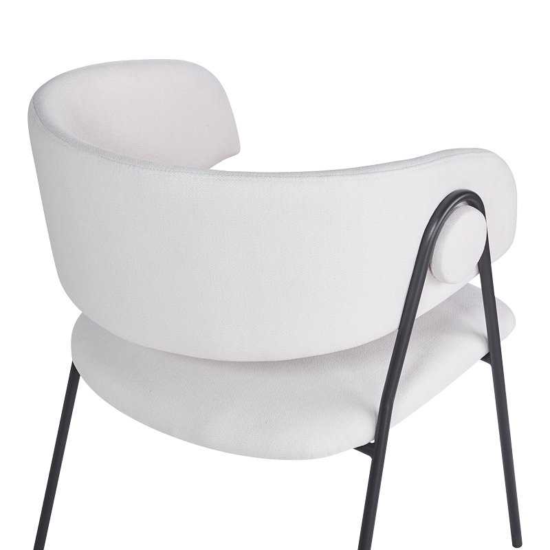 Πολυθρόνα Rachele I Pakoworld Μπεζ Ύφασμα-Πόδι Μαύρο Μέταλλο 52X65X79Εκ