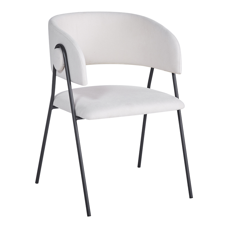 Πολυθρόνα Rachele I Pakoworld Μπεζ Ύφασμα-Πόδι Μαύρο Μέταλλο 52X65X79Εκ