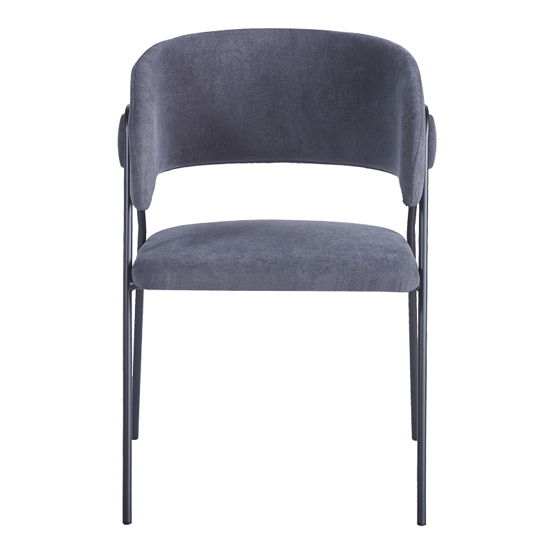 Πολυθρόνα Rachele I Pakoworld Ανθρακί Ύφασμα-Πόδι Μαύρο Μέταλλο 52X65X79Εκ