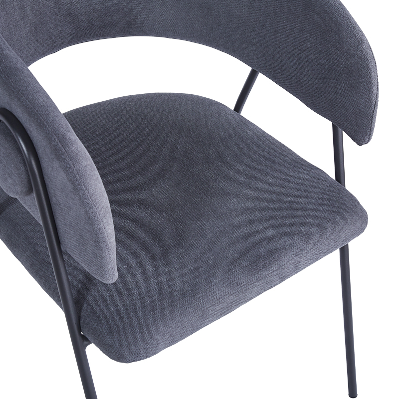 Πολυθρόνα Rachele I Pakoworld Ανθρακί Ύφασμα-Πόδι Μαύρο Μέταλλο 52X65X79Εκ