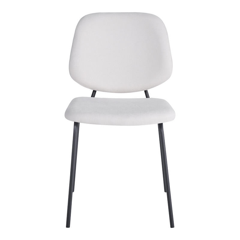 Καρέκλα Pietro I Pakoworld Μπεζ Ύφασμα-Πόδι Μαύρο Μέταλλο 45X55X82.5Εκ