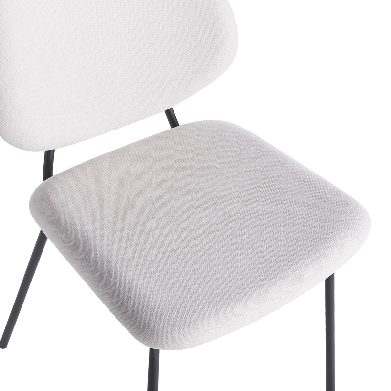 Καρέκλα Pietro I Pakoworld Μπεζ Ύφασμα-Πόδι Μαύρο Μέταλλο 45X55X82.5Εκ