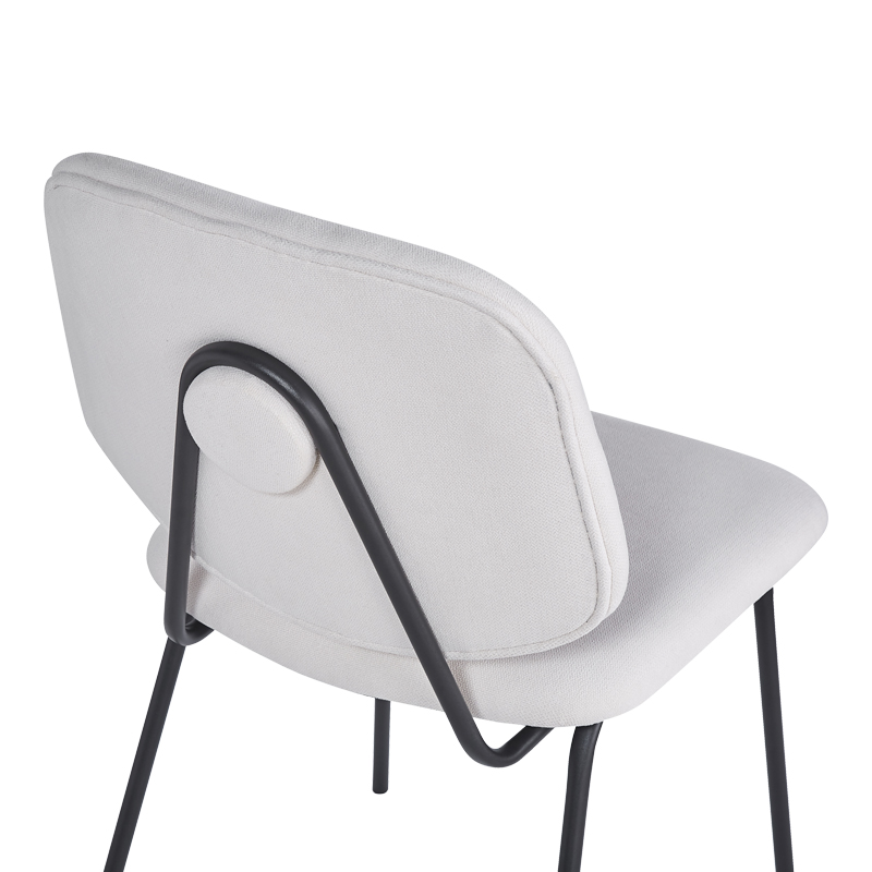 Καρέκλα Pietro I Pakoworld Μπεζ Ύφασμα-Πόδι Μαύρο Μέταλλο 45X55X82.5Εκ