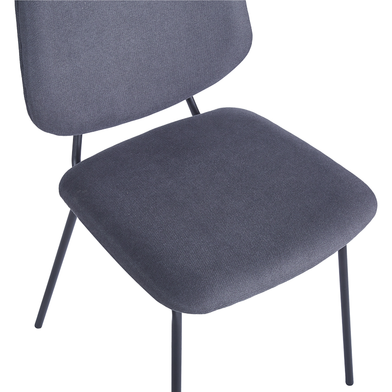 Καρέκλα Pietro I Pakoworld Ανθρακί Ύφασμα-Πόδι Μαύρο Μέταλλο 45X55X82.5Εκ