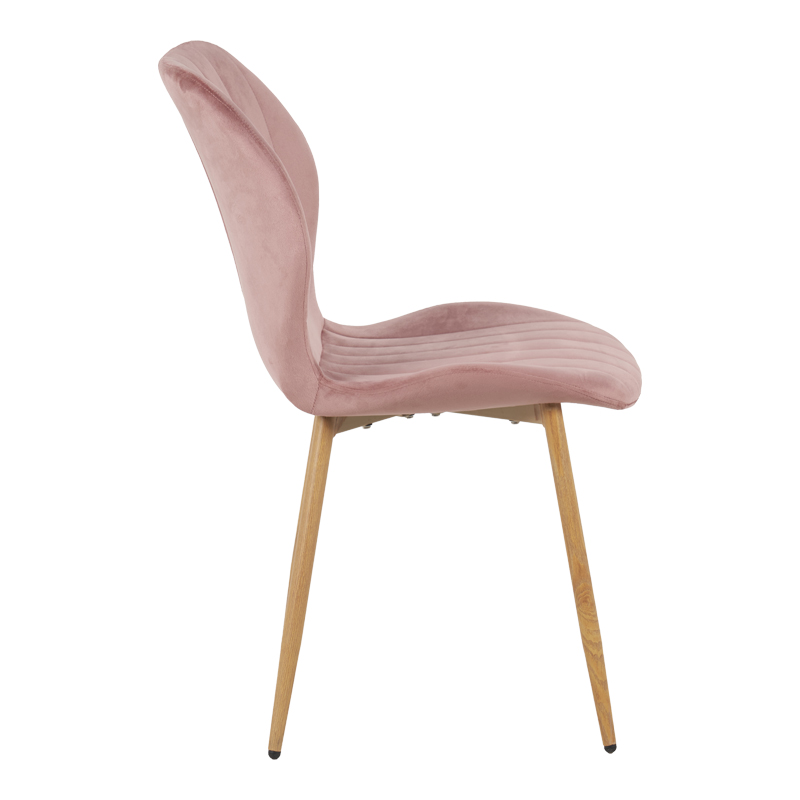 Καρέκλα Jelour Pakoworld Βελούδο Σε Σάπιο Μήλο Απόχρωση-Πόδια Φυσικά Μεταλλικά 46.5X60X84Εκ