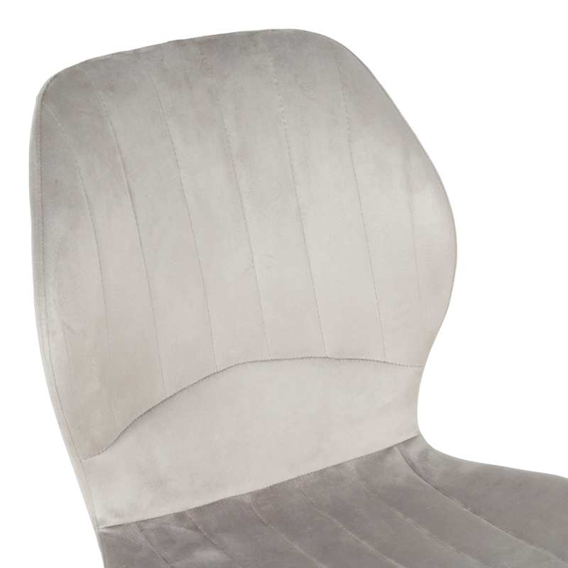 Καρέκλα Jelour Pakoworld Βελούδο Σε Γκρι Απόχρωση-Πόδια Μαύρα Μεταλλικά 46.5X60X84Εκ