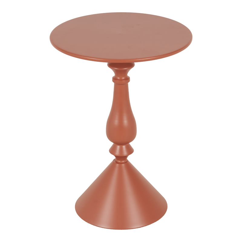 Βοηθητικό Τραπέζι Lalou Pakoworld Μέταλλο Σε Απόχρωση Terracotta Φ40X55Εκ