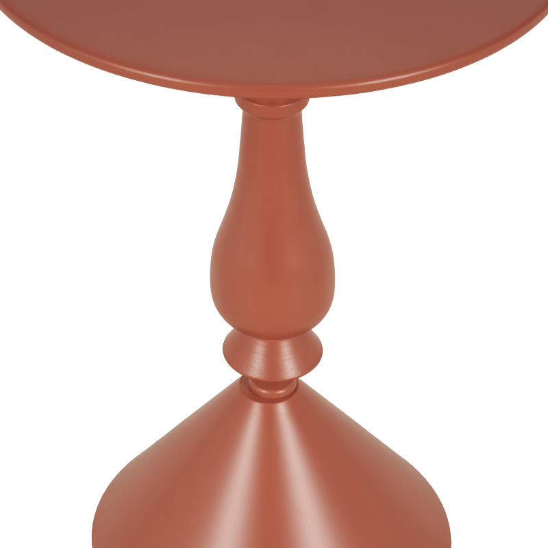 Βοηθητικό Τραπέζι Lalou Pakoworld Μέταλλο Σε Απόχρωση Terracotta Φ40X55Εκ