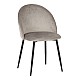 Καρέκλα Perch Pakoworld Βελούδο Σε Γκρι Απόχρωση Με Μαύρα Μεταλλικά Πόδια 50X43X82Εκ