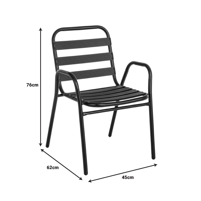 Τραπεζαρία Valor-Sussie Pakoworld Σετ 5Τεμ Μέταλλο Μαύρο-Γυαλί 110X60X70Εκ