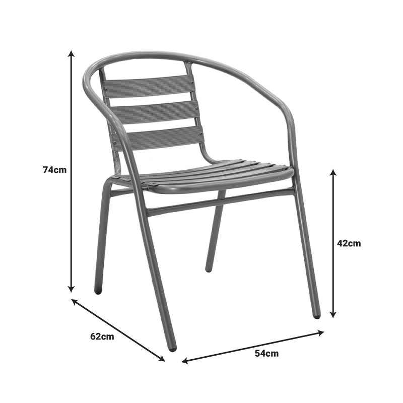 Τραπεζαρία Valor-Tade Pakoworld Σετ 5Τεμ Μέταλλο Ανθρακί-Γυαλί 110X60X70Εκ