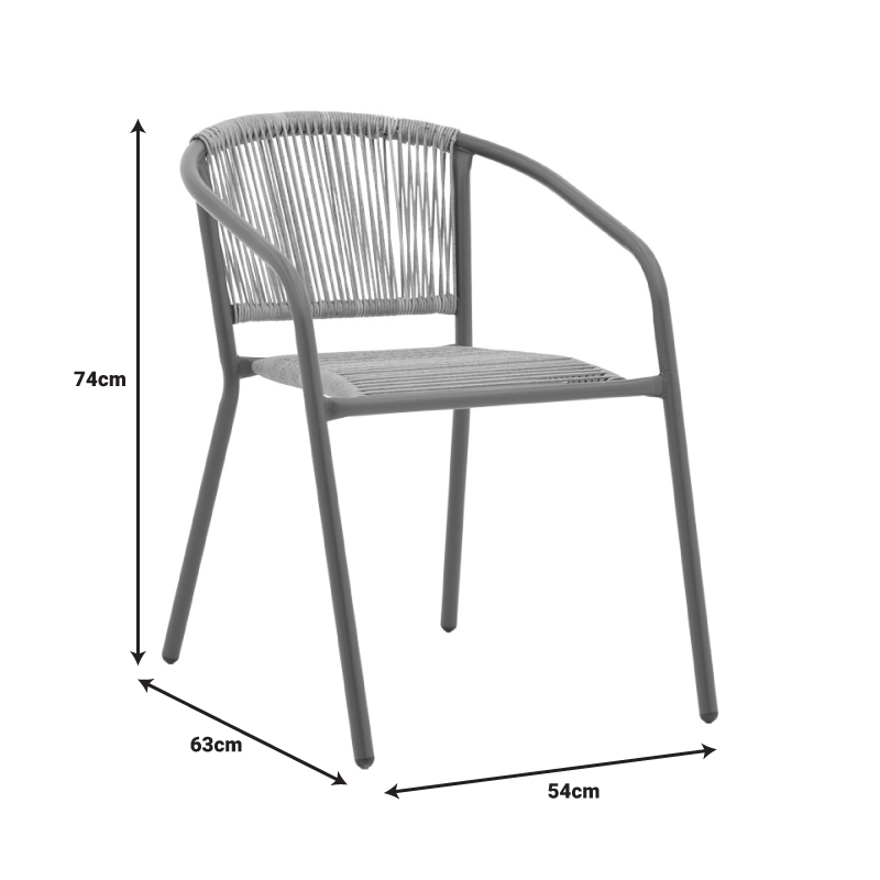 Τραπεζαρία Valor-Lindaria Pakoworld Σετ 5Τεμ Μέταλλο Ανθρακί-Γυαλί-Pe Rattan Σε Φυσική Απόχρωση 110X60X70Εκ
