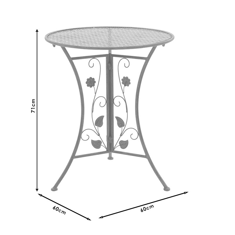 Τραπεζαρία Κήπου Abriel Pakoworld Σετ 3Τεμ Μέταλλο Ανθρακί Antique Τραπεζαρία Κήπου Abriel Pakoworld Σετ 3Τεμ Μέταλλο Ανθρακί Antique