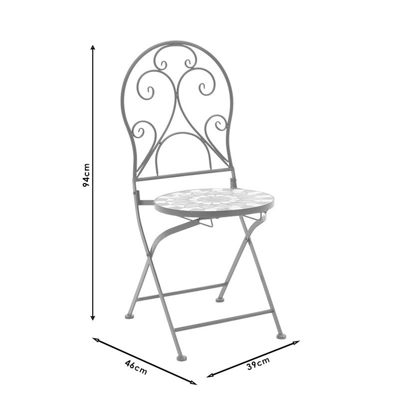 Τραπεζαρία Κήπου Mosaic Pakoworld Σετ 3Τεμ Μέταλλο Μαύρο Τραπεζαρία Κήπου Mosaic Pakoworld Σετ 3Τεμ Μέταλλο Μαύρο
