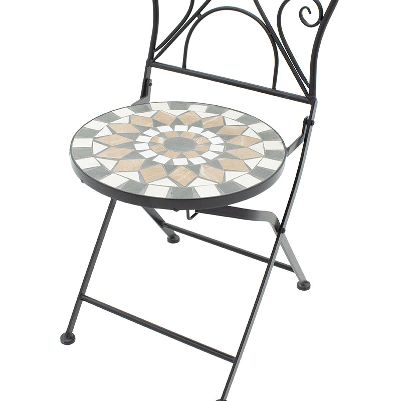 Τραπεζαρία Κήπου Mosaic Pakoworld Σετ 3Τεμ Μέταλλο Μαύρο Τραπεζαρία Κήπου Mosaic Pakoworld Σετ 3Τεμ Μέταλλο Μαύρο