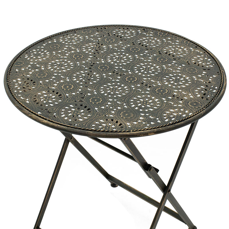 Τραπεζαρία Κήπου Drill Pakoworld Σετ 3Τεμ Μέταλλο Χρώμα Χαλκού Antique Τραπεζαρία Κήπου Drill Pakoworld Σετ 3Τεμ Μέταλλο Χρώμα Χαλκού Antique