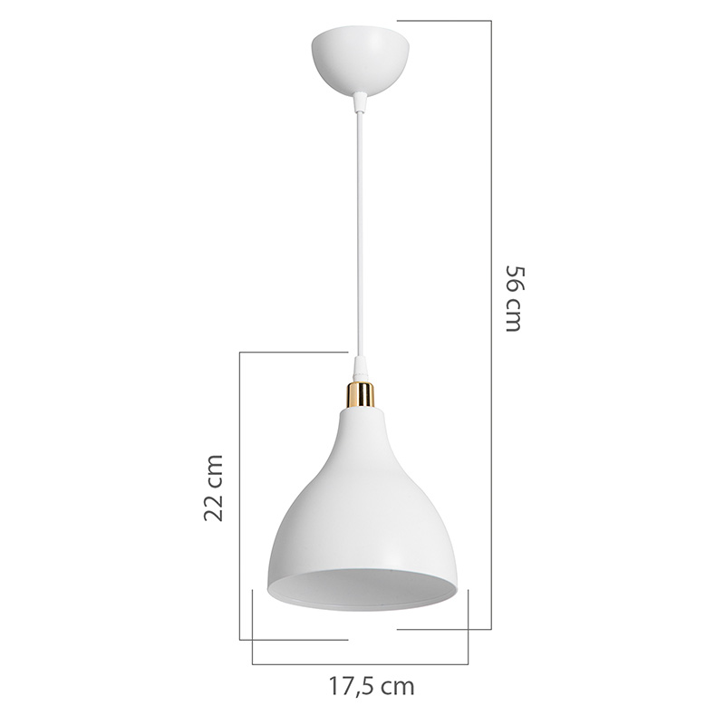 Φωτιστικό Οροφής Μονόφωτο Lofty Pakoworld Ε27 Λευκό Φ18X56Εκ