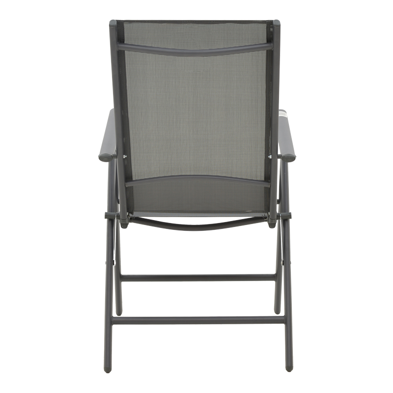 Πολυθρόνα Candor Pakoworld Ανθρακί Μέταλλο Και Γκρι Textilene 51.5X63.5X107Εκ