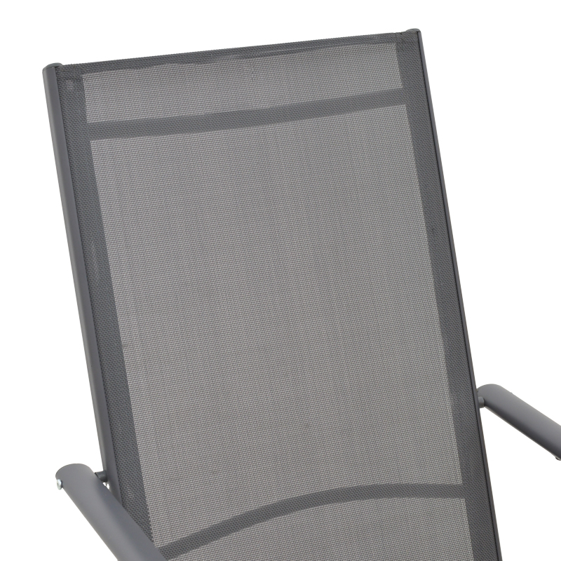 Πολυθρόνα Candor Pakoworld Ανθρακί Μέταλλο Και Γκρι Textilene 51.5X63.5X107Εκ