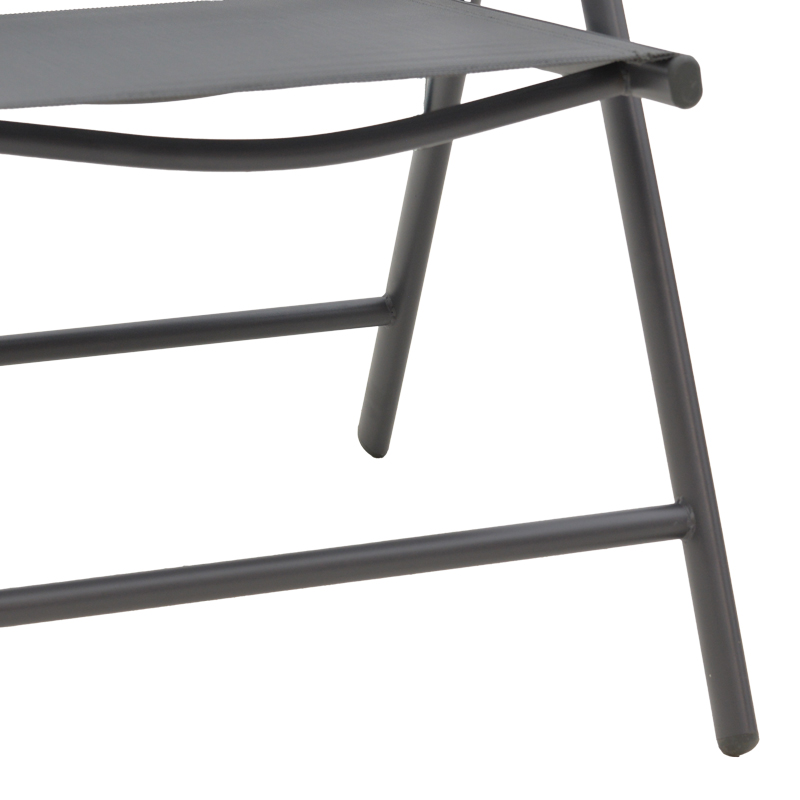 Πολυθρόνα Candor Pakoworld Ανθρακί Μέταλλο Και Γκρι Textilene 51.5X63.5X107Εκ