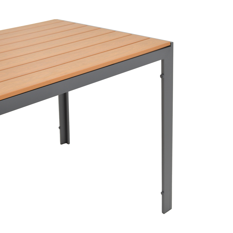 Τραπέζι Nares Pakoworld Αλουμίνιο Ανθρακί-Plywood Φυσικό 140X80X72.5Εκ Τραπέζι Nares Pakoworld Αλουμίνιο Ανθρακί-Plywood Φυσικό 140X80X72.5Εκ