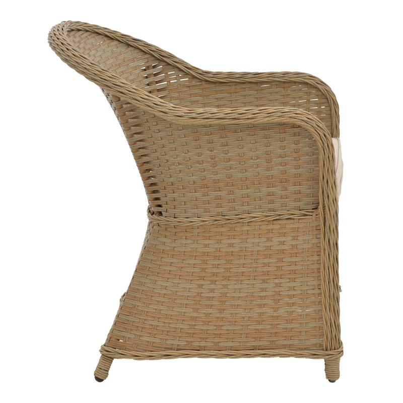 Πολυθρόνα Κήπου Hadrian Pakoworld Rattan Καφέ- Textilene Μπεζ 57X70X85Εκ Πολυθρόνα Κήπου Hadrian Pakoworld Rattan Καφέ- Textilene Μπεζ 57X70X85Εκ