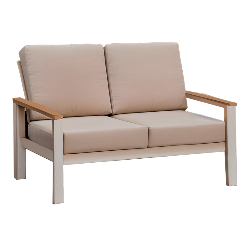 Σαλόνι Κήπου Fashionable Pakoworld Σετ 4Τμχ Ύφασμα Μπεζ-Λευκό Αλουμίνιο-Plywood Σε Φυσική Απόχρωση