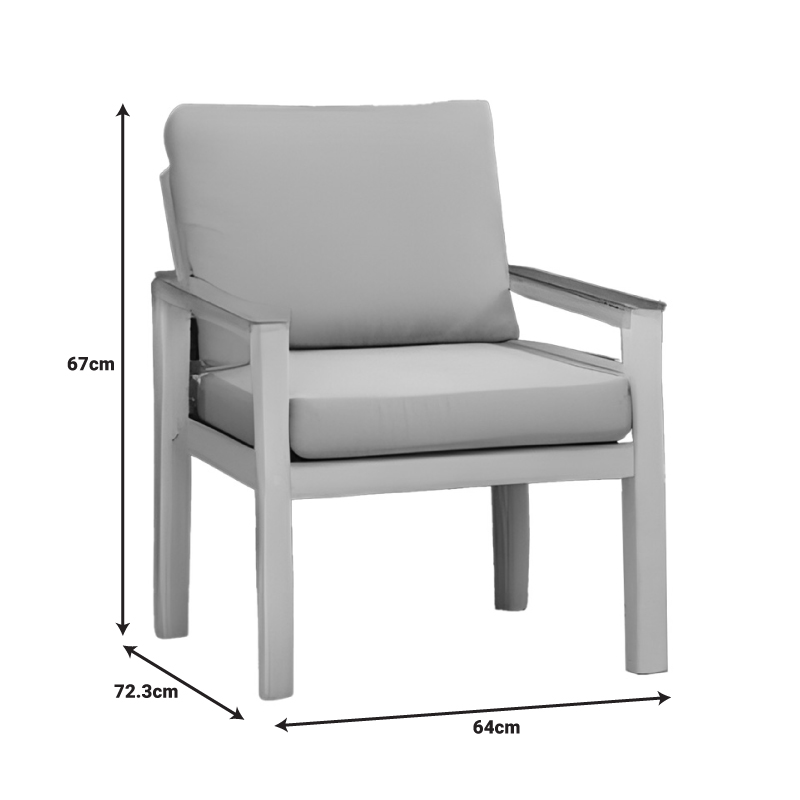 Σαλόνι Κήπου Fashionable Pakoworld Σετ 4Τμχ Ύφασμα Μπεζ-Λευκό Αλουμίνιο-Plywood Σε Φυσική Απόχρωση