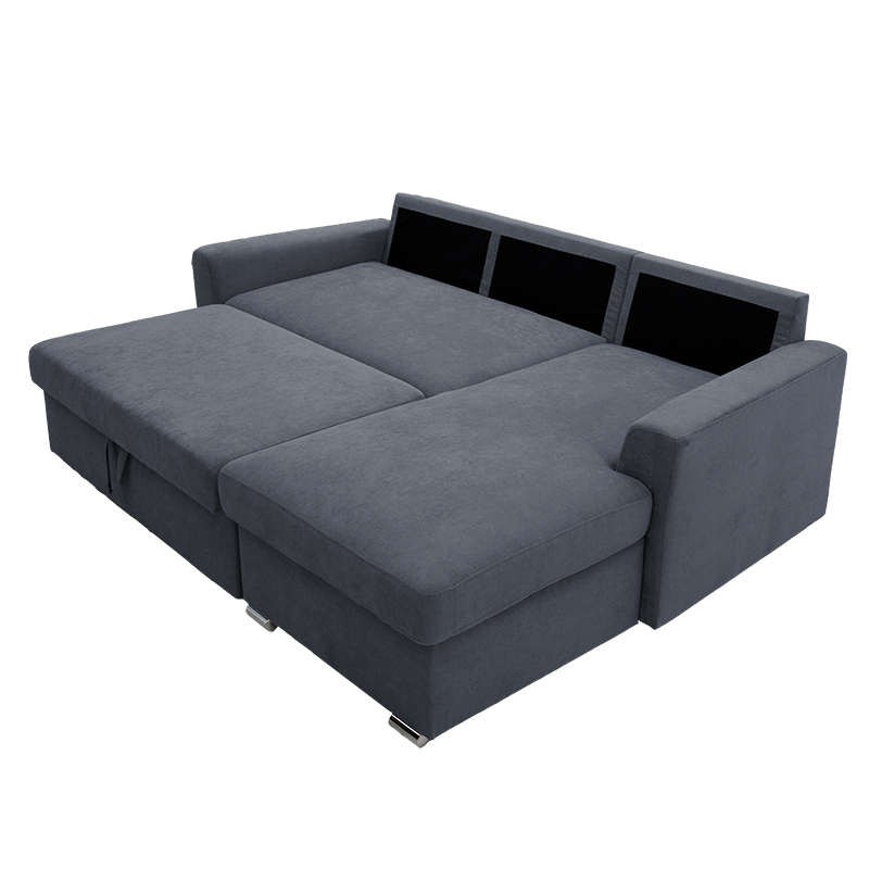 Γωνιακός Καναπές-Κρεβάτι Αριστερή Γωνία Belle Pakoworld Ανθρακί 236X164X88Εκ