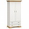 Ντουλάπα Jaden Pakoworld Δίφυλλη Golden Oak-Λευκό Antique 101X62X197,5Εκ