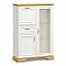 Βιτρίνα Jaden Pakoworld Golden Oak-Λευκό Antique 93,5X39X133Εκ