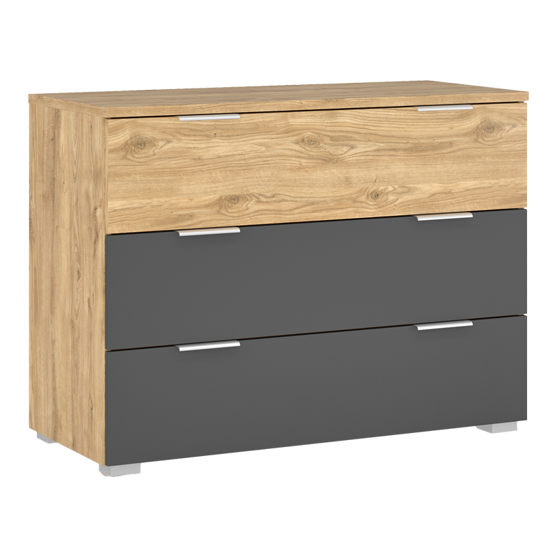 Συρταριέρα Kantri Pakoworld Σε Sonoma - Γκρι Απόχρωση 109X46.8X80.8Εκ