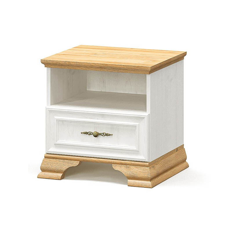 Σετ Κρεβατοκάμαρας Jaden Με Κρεβάτι Oak -Λευκό 160X200Εκ Σετ 4Τεμ