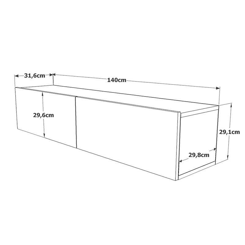 Έπιπλο Τηλεόρασης Επιτοίχιο Dello Pakoworld Ανθρακί-Oak 140X31,5X29,5Εκ Έπιπλο Τηλεόρασης Επιτοίχιο Dello Pakoworld Ανθρακί-Oak 140X31,5X29,5Εκ