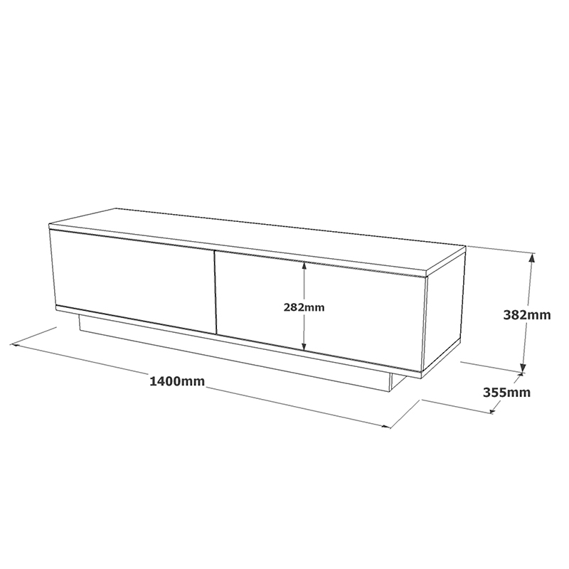 Έπιπλο Τηλεόρασης Zoeva Pakoworld Γκρι Cemento 140X35,5X38Εκ