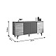 Μπουφές Augusta Pakoworld Oak-Ανθρακί 160X40X78.5Εκ Μπουφές Augusta Pakoworld Oak-Ανθρακί 160X40X78.5Εκ