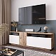 Έπιπλο Τηλεόρασης Elana Pakoworld Sonoma-Λευκό 150X29.5X46.3Εκ Έπιπλο Τηλεόρασης Elana Pakoworld Sonoma-Λευκό 150X29.5X46.3Εκ