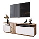 Έπιπλο Τηλεόρασης Elana Pakoworld Sonoma-Λευκό 150X29.5X46.3Εκ Έπιπλο Τηλεόρασης Elana Pakoworld Sonoma-Λευκό 150X29.5X46.3Εκ